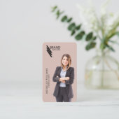 Carte De Visite Photo Et Logo Professionnels Élégants (Debout devant)