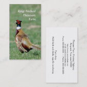 Carte De Visite Photo étranglée de faisans d'anneau (Devant / Derrière)