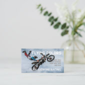 Carte De Visite Photo extrême de motocross intégrée par texte (Debout devant)