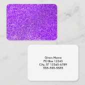 Carte De Visite Photo Faux Purple Parties scintillant (Devant / Derrière)
