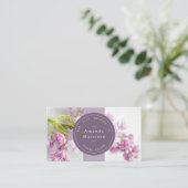 Carte de visite photo floral de timbre violet (Debout devant)