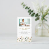 Carte de visite photo florale (Debout devant)