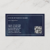 Carte De Visite Photo florale bleu marine rose QR Code Photographe (Dos)