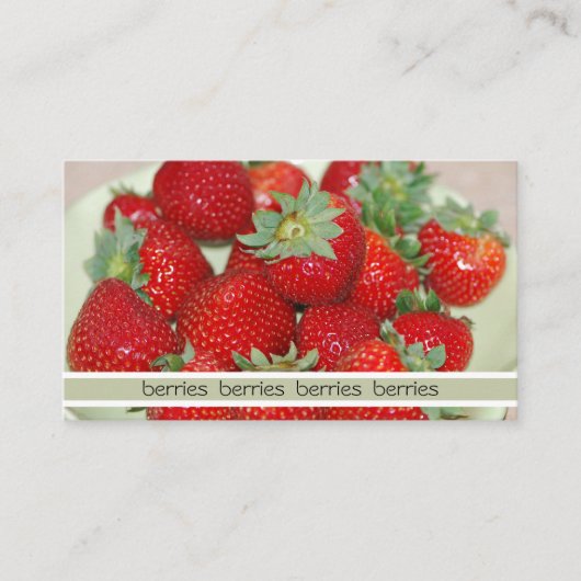 Carte de visite photo fraise fraîche (Devant)