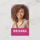 Carte De Visite photo fuchsia de la mise en réseau des étudiants (Devant)