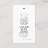 Carte De Visite Photo funéraire moderne Forever Cross Prayer Card (Dos)