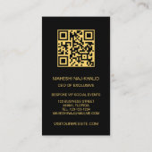 Carte De Visite Photo Gold Black Style exclusif (Dos)