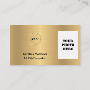 Carte De Visite Photo Gold du logo de l'entreprise