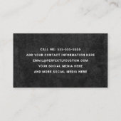 Carte De Visite Photo graduation étudiante texture gris foncé (Dos)