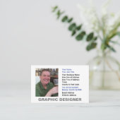 Carte de visite photo Graphic Designer (Debout devant)