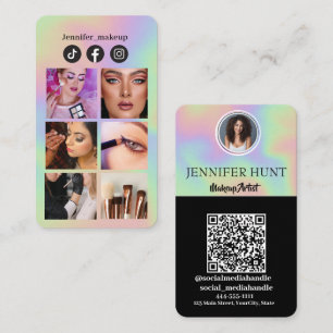 Carte De Visite Photo Grid Instagram QR code médias sociaux
