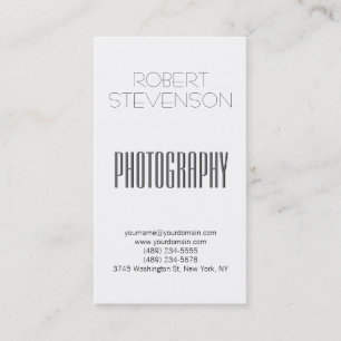 Carte de visite photo gris blanc vertical