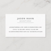 Carte De Visite photo grise du coach personnel (Dos)