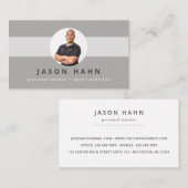 Carte De Visite photo grise du coach personnel (Devant / Derrière)