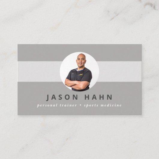 Carte De Visite photo grise du coach personnel (Devant)