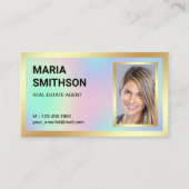 Carte De Visite Photo Holographic Gold Foil Real Estate Realer (Devant)