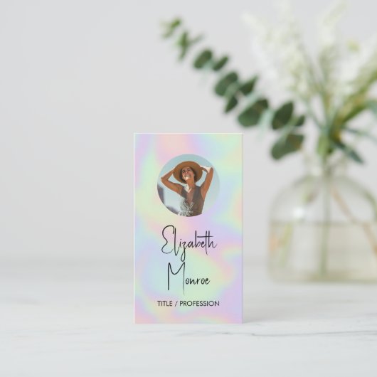 Carte De Visite Photo holographique Code QR (Debout devant)