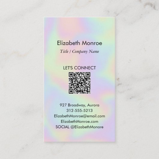 Carte De Visite Photo holographique Code QR (Dos)