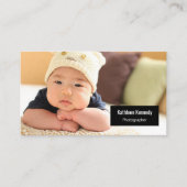 Carte De Visite Photo horizontale Bébé photographe moderne minimal (Devant)