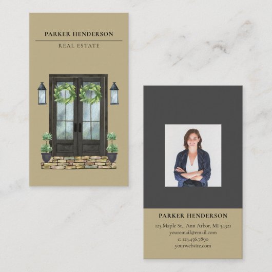 Carte de visite photo immobilier moderne (Devant / Derrière)