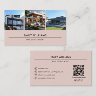 Carte De Visite Photo immobilière personnalisée QR Médias sociaux