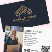 Carte De Visite Photo immobilière professionnelle moderne Code QR