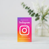 Carte De Visite Photo Instagram Influencer Vlogger Avec Code QR (Debout devant)