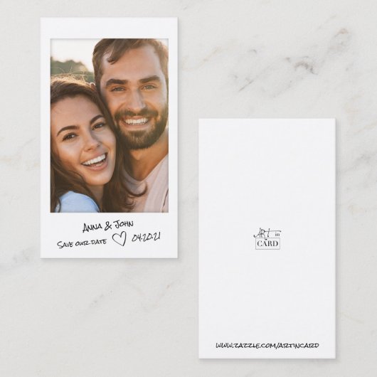 Carte De Visite Photo instantanée avec notes manuscrites Enregistr (Devant / Derrière)