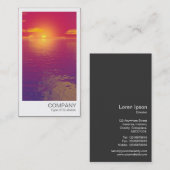 Carte De Visite Photo instantanée - Coucher de soleil rouge/lever  (Devant / Derrière)
