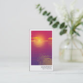 Carte De Visite Photo instantanée - Coucher de soleil rouge/lever  (Debout devant)