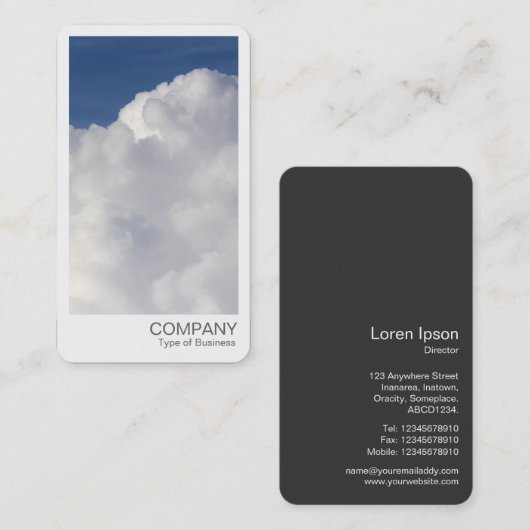 Carte De Visite Photo instantanée - Cumulus Cloud (Devant / Derrière)