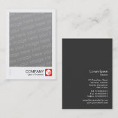 Carte De Visite Photo instantanée - Panneau du logo - Rouge (Devant / Derrière)