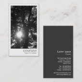 Carte De Visite Photo instantanée - Soleil à travers les arbres BW (Devant / Derrière)