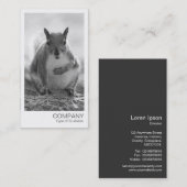 Carte De Visite Photo instantanée - Squirrel BW (Devant / Derrière)