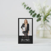 Carte De Visite Photo & Logo Immobilier Professionnel Moderne (Debout devant)