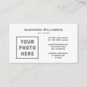 Carte De Visite Photo Logo Modèle noir blanc avant arrière (Devant)