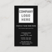 Carte De Visite Photo Logo Modèle Plain double face noir (Dos)