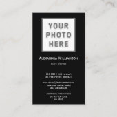 Carte De Visite Photo Logo Modèle Plain double face noir (Devant)