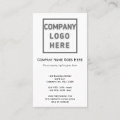 Carte De Visite Photo Logo Modèle Plain double face verticale (Dos)