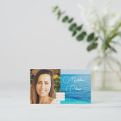 Carte De Visite Photo Logo Ocean Blue Sea Travel (Debout devant)