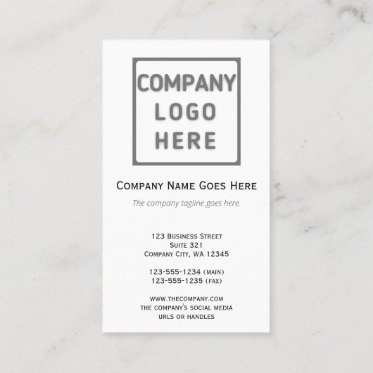 Carte De Visite Photo Logo Plain double face (Dos)