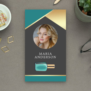 Carte De Visite Photo manucuriste polonaise sur le lièvre doré