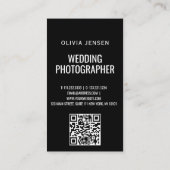 Carte De Visite Photo Mariage Collage Photographe QR Code Frame (Dos)