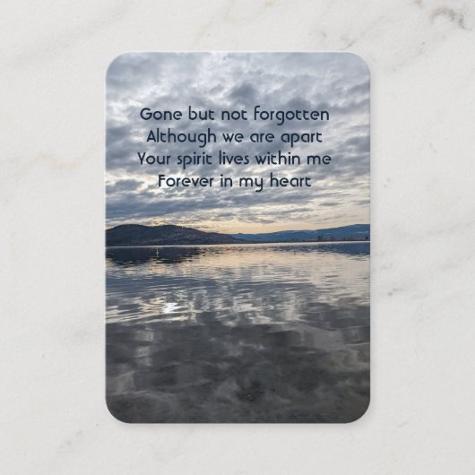 Carte De Visite Photo Memorial Prayer Lake Reflection paisible (Devant)