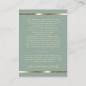 Carte de visite PHOTO MERCI DE PRIÈRE FUNÉRAIRE (Dos)