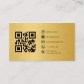 Carte de visite photo métallisée or avec code QR s (Dos)