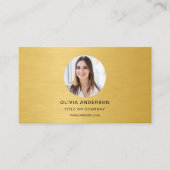Carte de visite photo métallisée or avec code QR s (Devant)