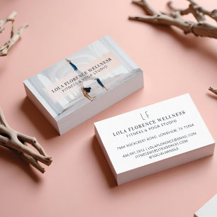 Carte De Visite Photo minimale et professionnelle Yoga Studio Fitn