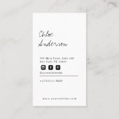 Carte de visite photo minimaliste moderne (Dos)