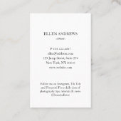 Carte de visite photo minimaliste moderne (Dos)